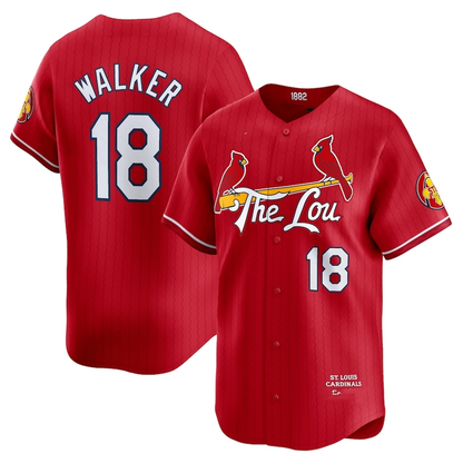 St. Louis Cardinals #18 Jordan Walker 2024 City Connect Limited Player Jersey - Red Baseball Jerseys - Main View