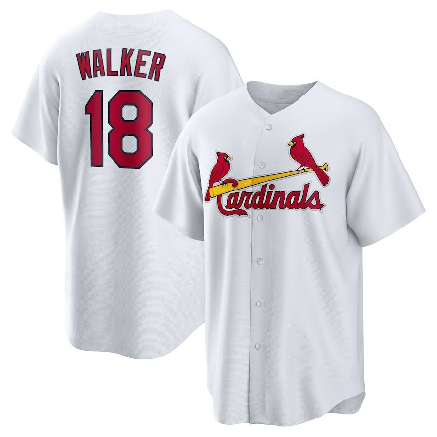 St. Louis Cardinals #18 Jordan Walker Home Official Replica Player Jersey - White Stitched Baseball Jersey - Main View