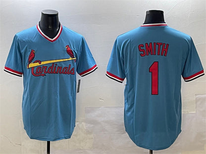 St. Louis Cardinals #1 Ozzie Smith Blue Stitched Baseball Jersey - Main View