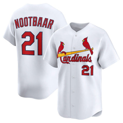 St. Louis Cardinals #21 Lars Nootbaar Home Limited Player Jersey - White Stitched Baseball Jersey - Main View
