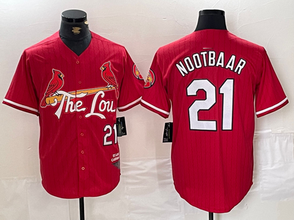 St. Louis Cardinals #21 Lars Nootbaar Red 2024 City Connect Limited Stitched Baseball Jersey - Main View