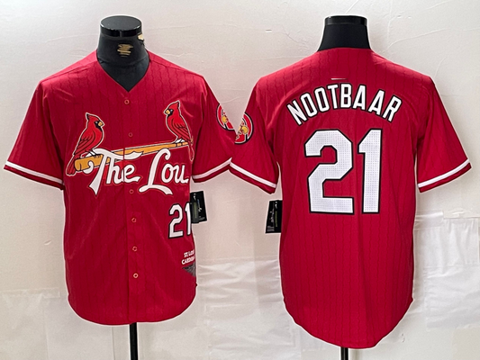 St. Louis Cardinals #21 Lars Nootbaar Red 2024 City Connect Limited Stitched Baseball Jersey - Main View