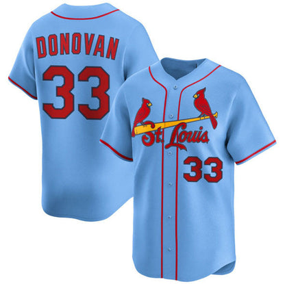 St. Louis Cardinals #33 Brendan Donovan Blue Alternate Limited Stitched Baseball Jersey - Main View