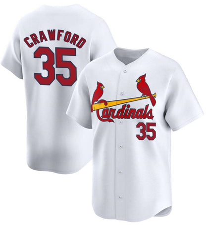 St. Louis Cardinals #35 Brandon Crawford White Home Limited Stitched Baseball Jersey - Main View
