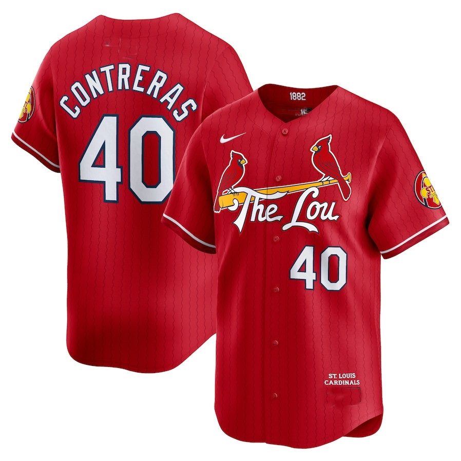 St. Louis Cardinals #40 Willson Contreras 2024 City Connect Limited Player Jersey - Red Baseball Jerseys - Main View