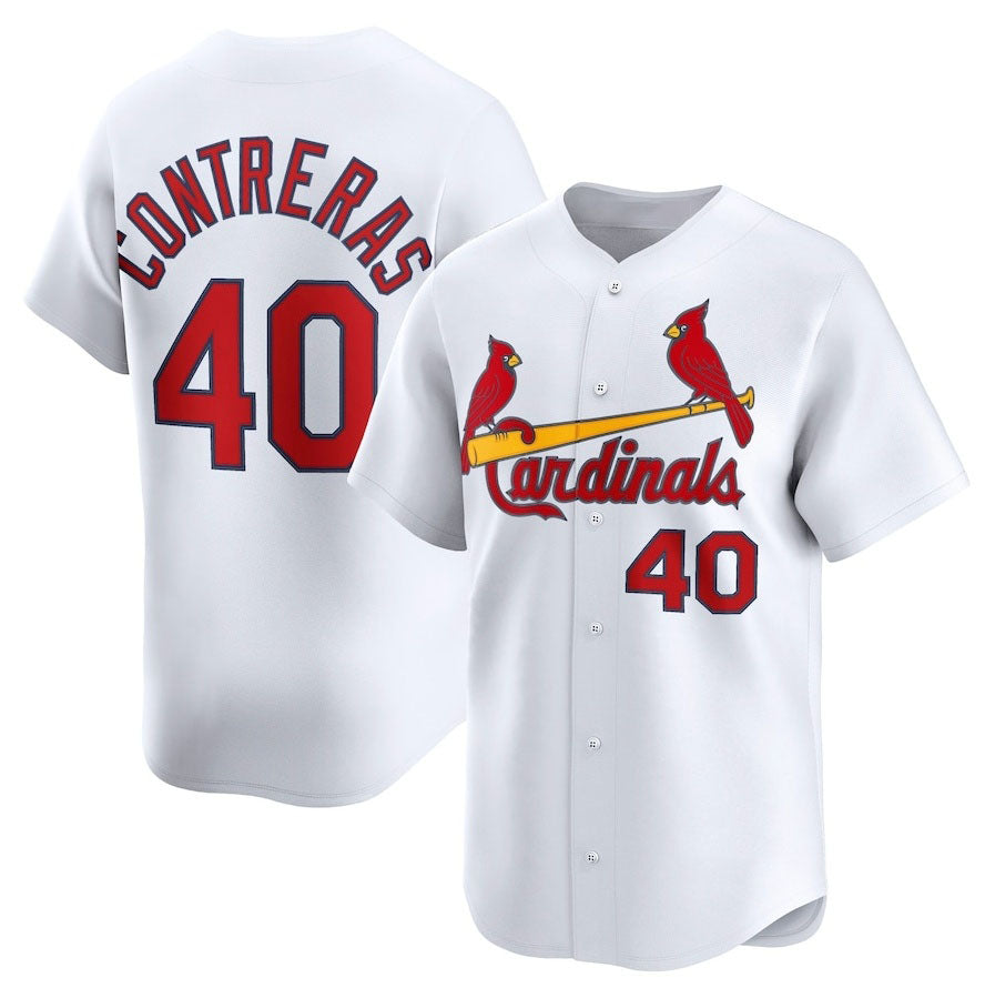 St. Louis Cardinals #40 Willson Contreras Home Limited Player Jersey - White Stitched Baseball Jersey - Main View
