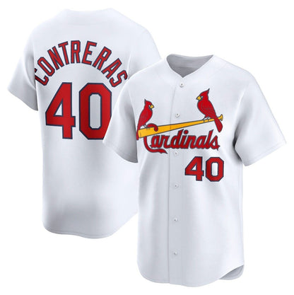 St. Louis Cardinals #40 Willson Contreras Home Limited Player Jersey - White Stitched Baseball Jersey - Main View