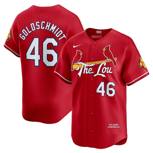St. Louis Cardinals #46 Paul Goldschmidt 2024 City Connect Limited Player Jersey - Red Baseball Jerseys - Main View