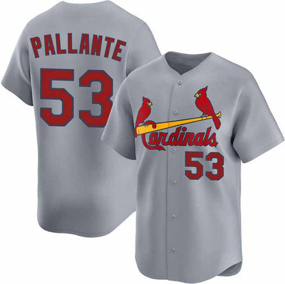 St. Louis Cardinals #53 Andre Pallante Gray 2024 Away Limited Stitched Baseball Jersey - Main View