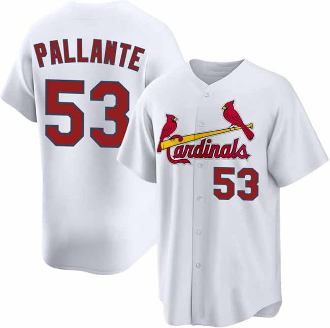 St. Louis Cardinals #53 Andre Pallante White Home Limited Stitched Baseball Jersey - Main View