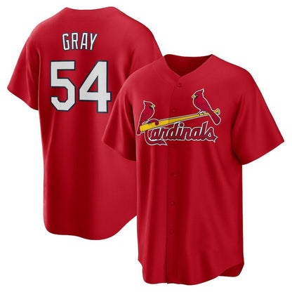 St. Louis Cardinals #54 Sonny Gray Alternate Replica Jersey - Red Stitched Baseball Jersey - Main View