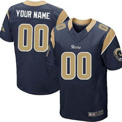 Custom LA.Rams Navy Blue Elite Jersey American Stitched Jersey Football Jerseys - Main View