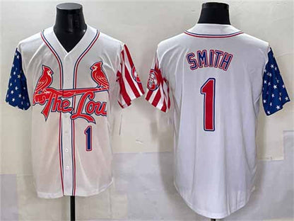 St. Louis Cardinals #1 Ozzie Smith White Independence Day Vapor Premier Limited Stitched Baseball Jersey - Main View
