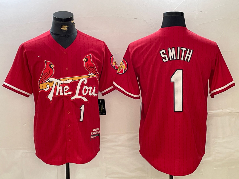 St Louis Cardinals #1 Ozzie Smith Red 2024 City Connect Limited Stitched Baseball Jersey - Main View