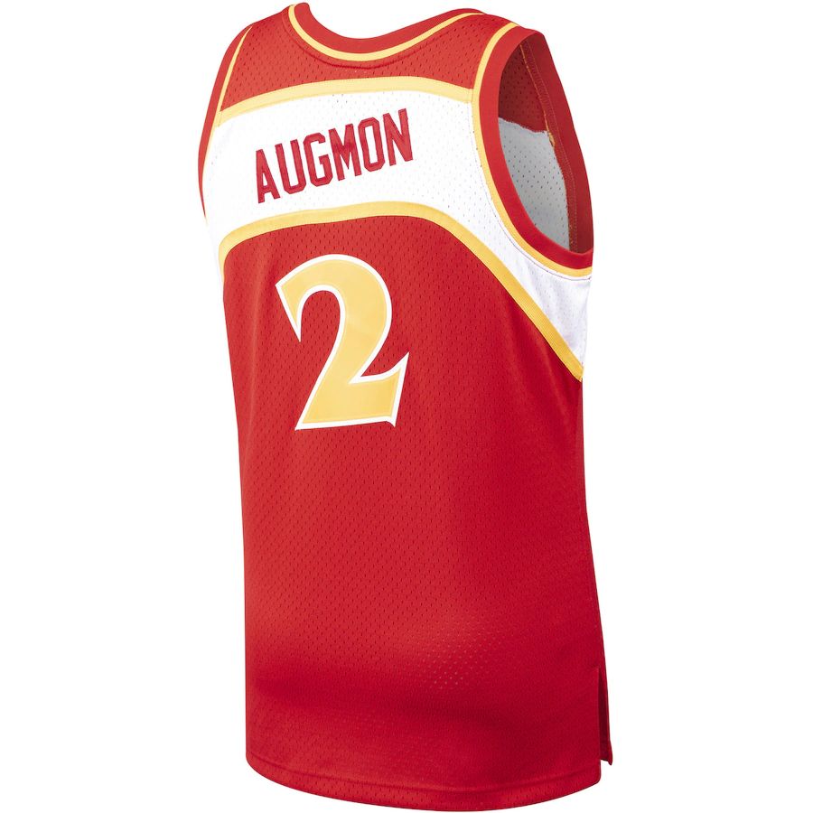 A.Hawks #2 Stacey Augmon Mitchell & Ness Hardwood Classics 1991-92 Swingman Jersey Red Stitched American Basketball Jersey - Main View