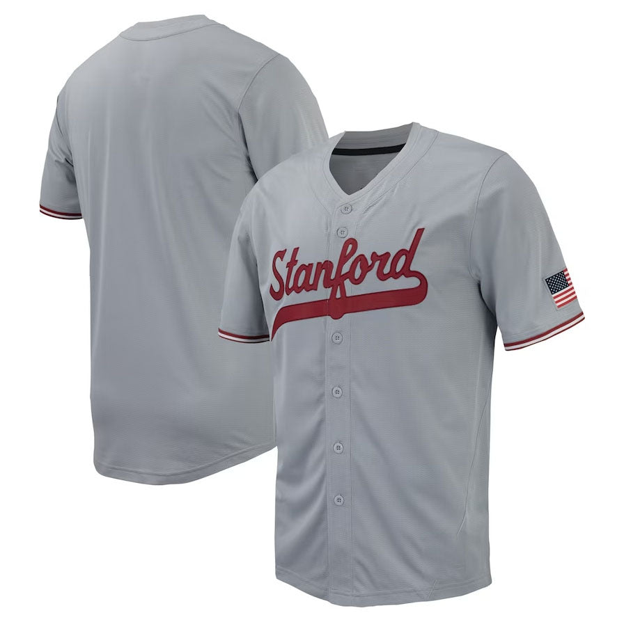 S.Cardinal Replica Full-Button Baseball Jersey - Gray American College Jerseys - Main View