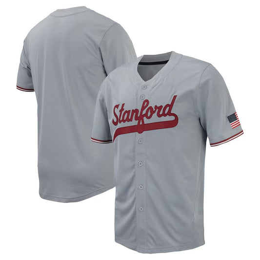 S.Cardinal Replica Full-Button Baseball Jersey - Gray American College Jerseys - Main View