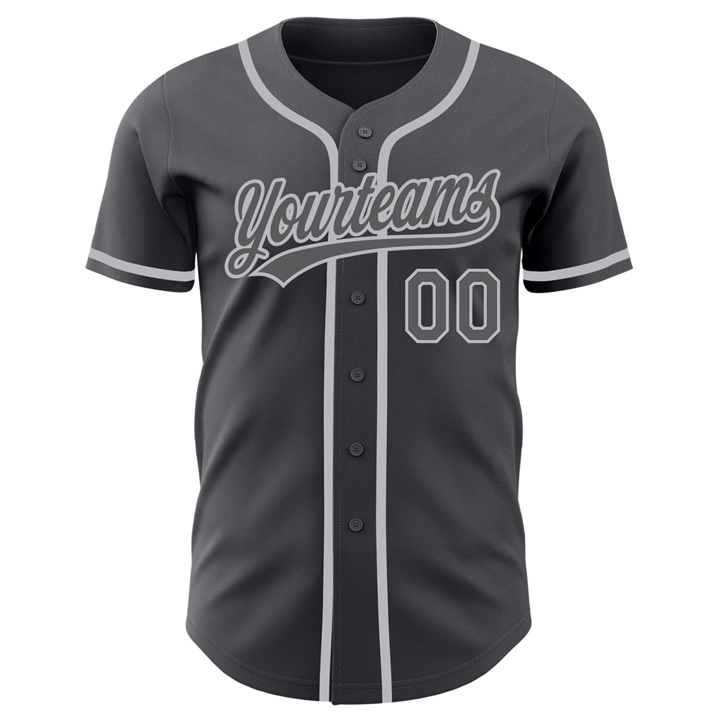 Custom Steel Gray Gray Authentic Baseball Jersey view 2