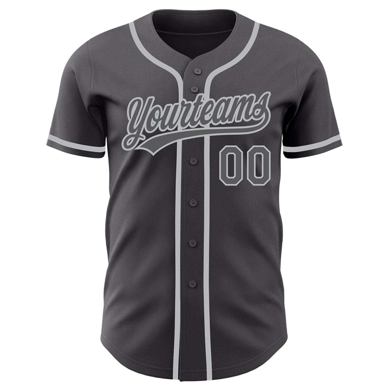 Custom Steel Gray Gray Authentic Baseball Jersey view 2