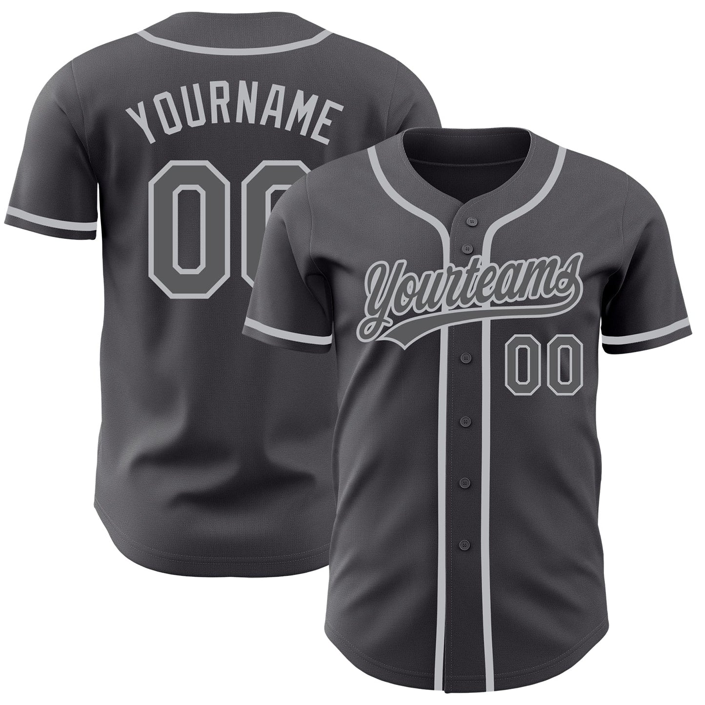 Custom Steel Gray Gray Authentic Baseball Jersey - Main View