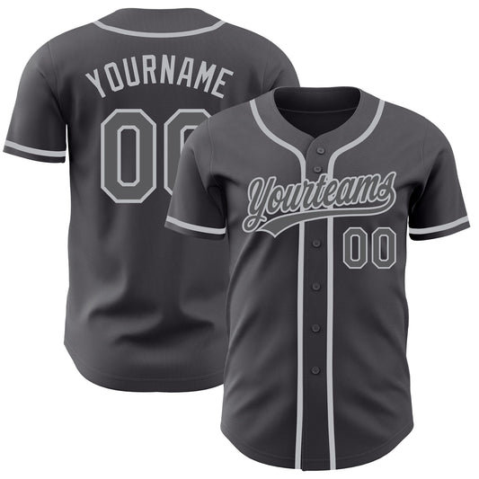 Custom Steel Gray Gray Authentic Baseball Jersey - Main View
