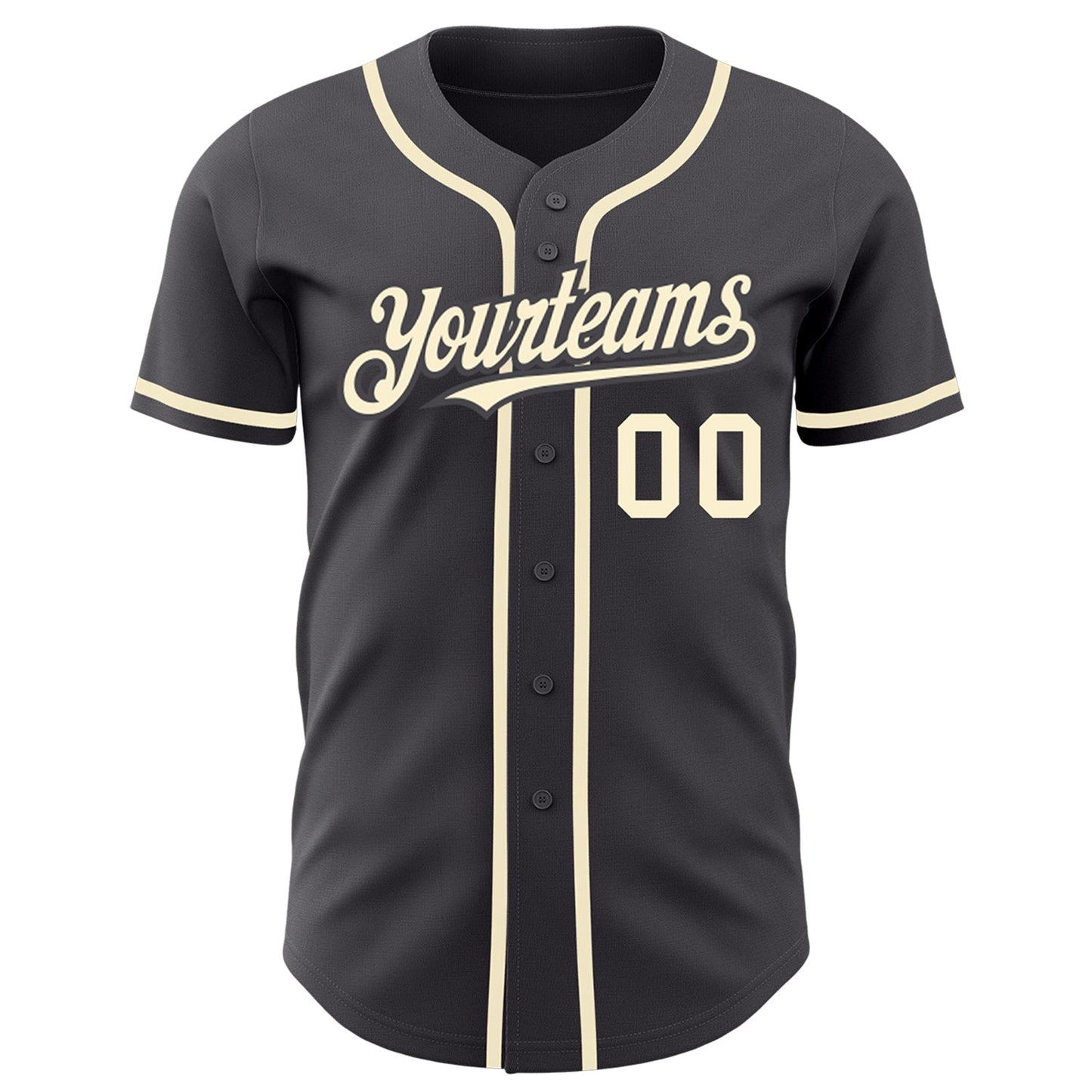 Custom Steel Gray Cream Authentic Baseball Jersey view 2