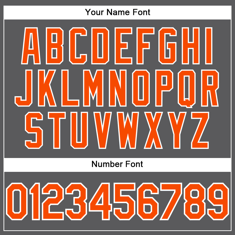 Custom Steel Gray Orange-White Performance T-Shirt view 4