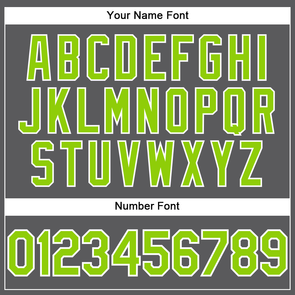 Custom Steel Gray Neon Green-White Performance T-Shirt view 4