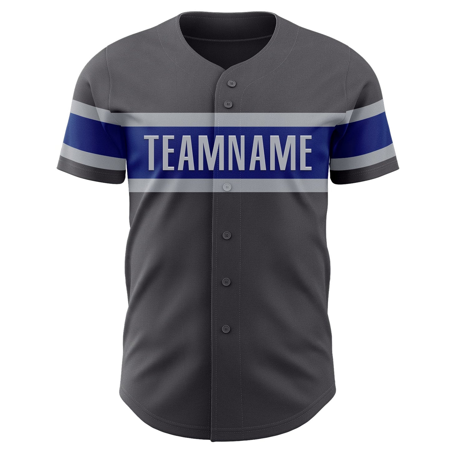 Custom Steel Gray Royal-Gray Authentic Baseball Jersey view 2