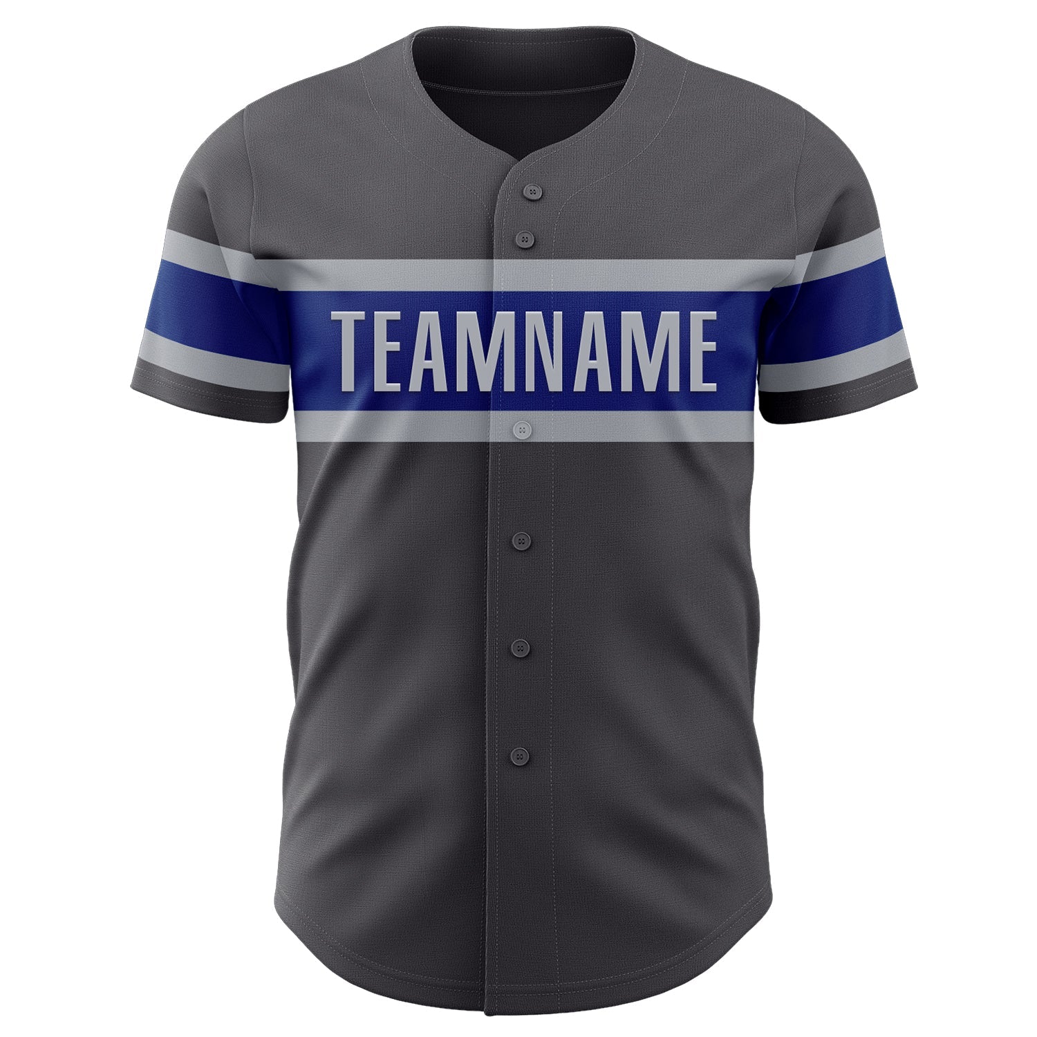 Custom Steel Gray Royal-Gray Authentic Baseball Jersey view 2