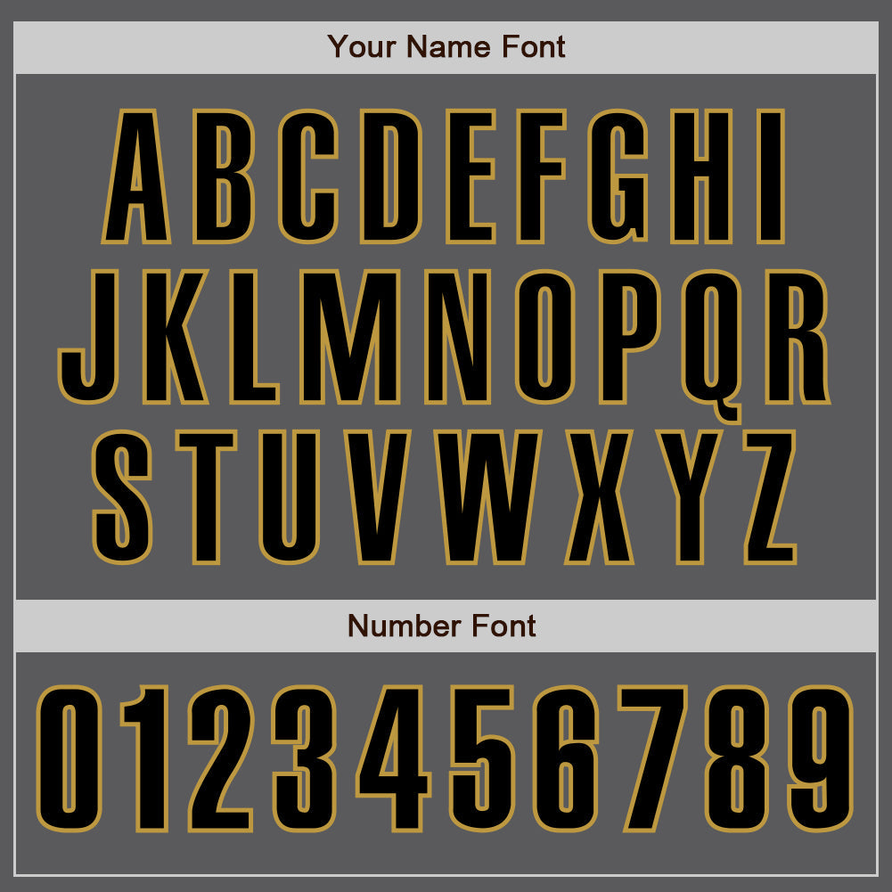 Custom Steel Gray Black-Old Gold Authentic Baseball Jersey view 5