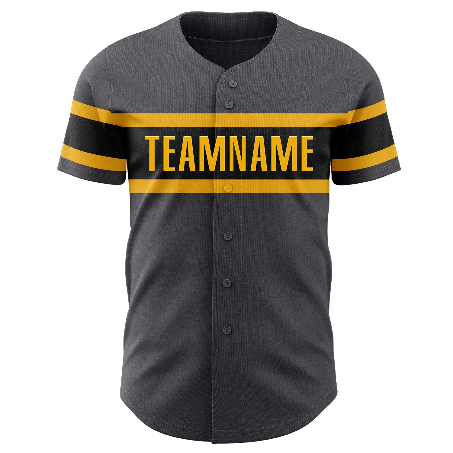 Custom Steel Gray Black-Gold Authentic Baseball Jersey view 2