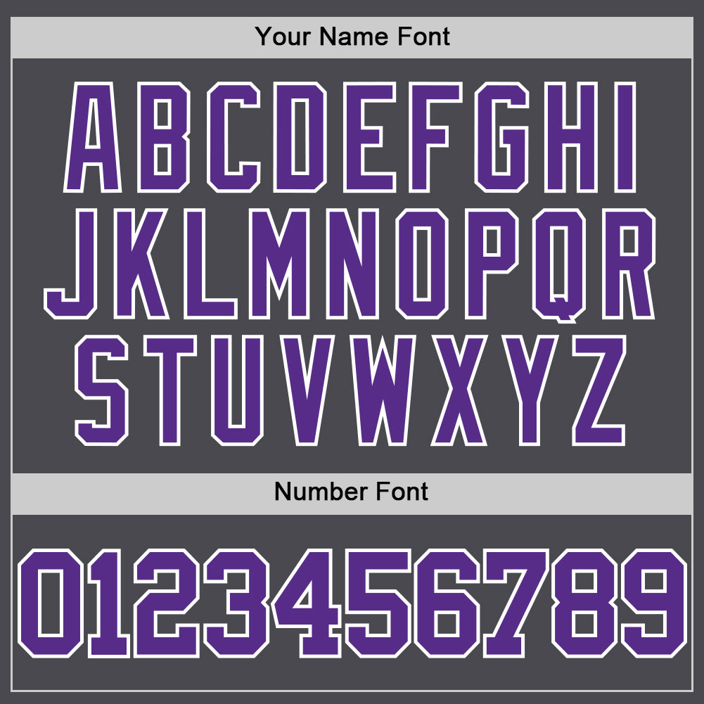 Custom Steel Gray Purple-White Authentic Basketball Jersey view 4