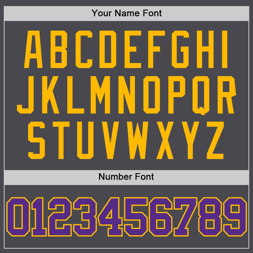 Custom Steel Gray Purple-Gold Authentic Basketball Jersey view 4
