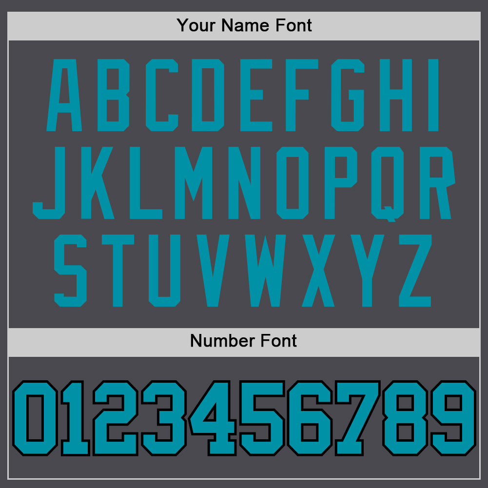 Custom Steel Gray Teal-Black Authentic Basketball Jersey view 4
