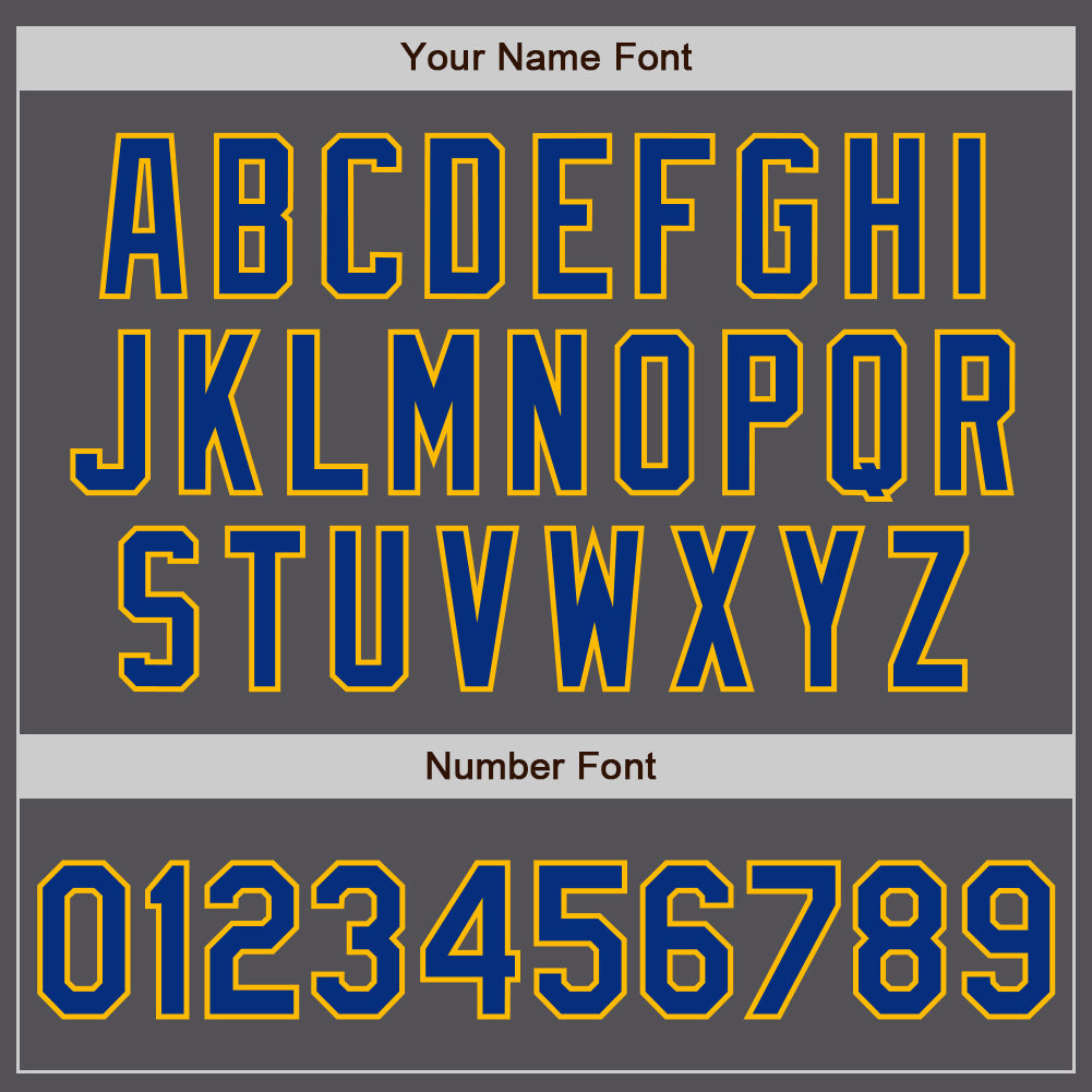Custom Steel Gray Royal-Gold Authentic Baseball Jersey view 5