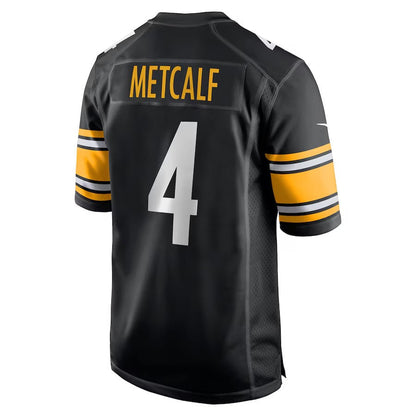 P.Steelers #4 DK Metcalf Black Game Stitched American Football Jerseys - Main View