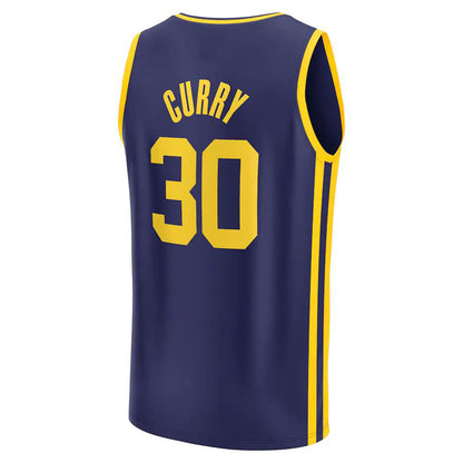 G.State Warriors #30 Stephen Curry Fanatics Branded 2022-23 Fast Break Replica Player Jersey Statement Edition Navy Stitched American Basketball Jersey - Main View