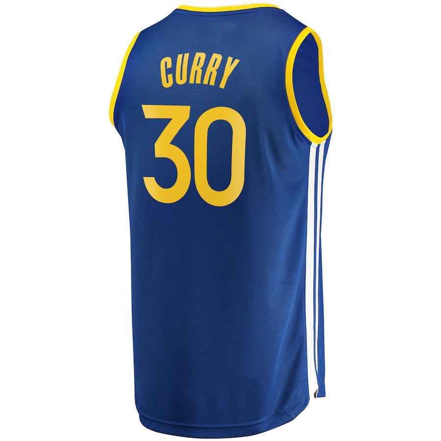 G.State Warriors #30 Stephen Curry Fanatics Branded Fast Break Replica Player Team Jersey Icon Edition Royal Stitched American Basketball Jersey - Main View