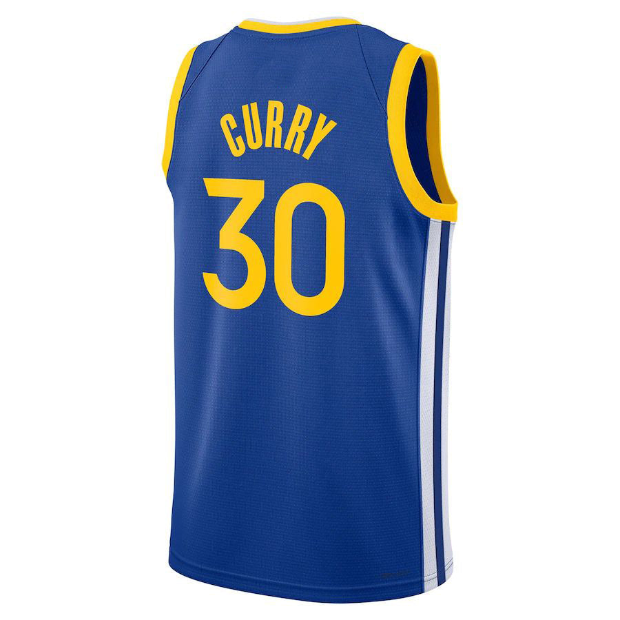 G.State Warriors #30 Stephen Curry Unisex 2022-23 Swingman Jersey Icon Edition Royal Stitched American Basketball Jersey - Main View