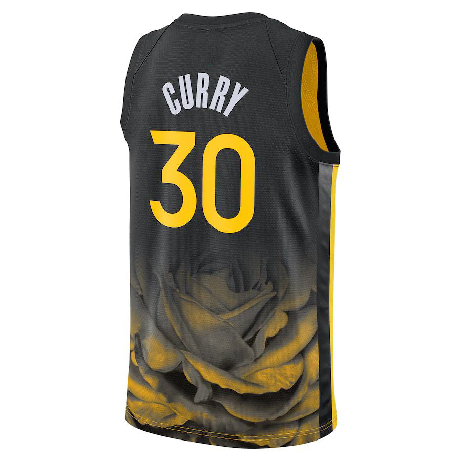 G.State Warriors #30 Stephen Curry Unisex 202223 Swingman Jersey City Edition Black Stitched American Basketball Jersey - Main View