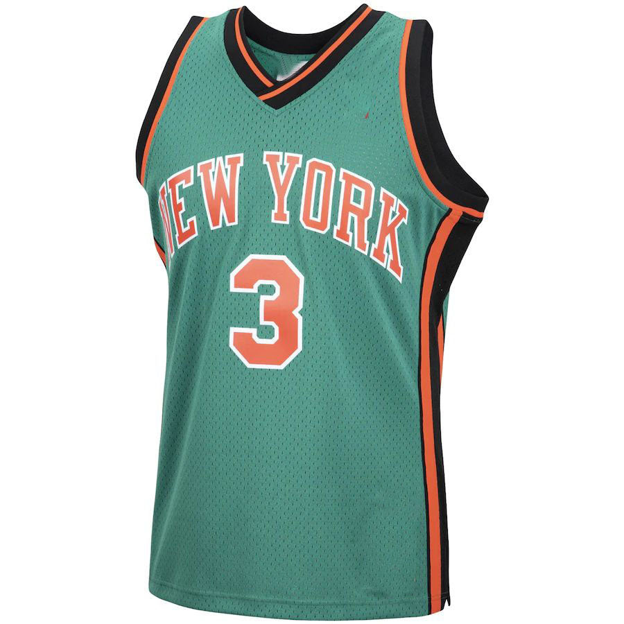 NY.Knicks #3 Stephon Marbury Mitchell & Ness 2006-07 Hardwood Classics Swingman Jersey Green Stitched American Basketball Jersey - Main View