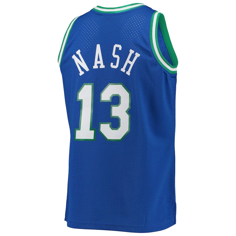 D.Mavericks #13 Steve Nash Mitchell & Ness Hardwood Classics Swingman Jersey Blue Stitched American Basketball Jersey - Main View