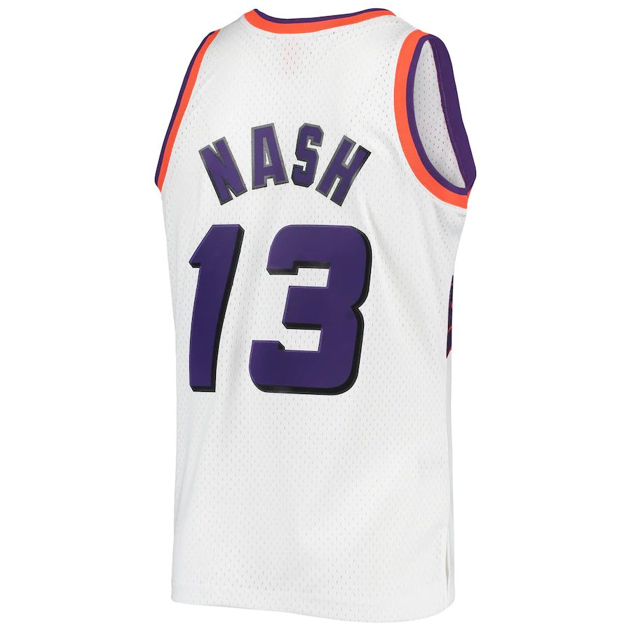 P.Suns #13 Steve Nash Mitchell & Ness 1996-1997 Authentic Hardwood Classics Swingman Jersey White Stitched American Basketball Jersey - Main View