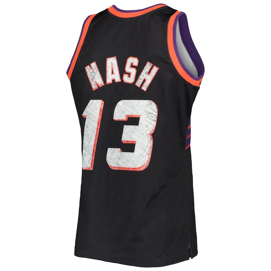 P.Suns #13 Steve Nash Mitchell & Ness 1996-97 Hardwood Classics  75th Anniversary Diamond Swingman Jersey Black Stitched American Basketball Jersey - Main View