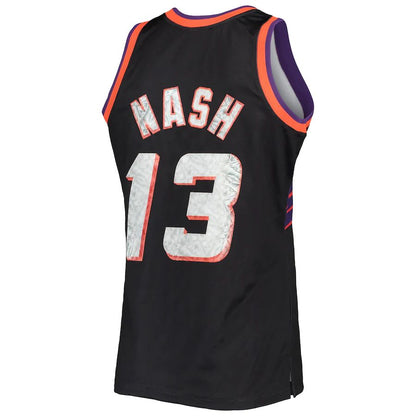 P.Suns #13 Steve Nash Mitchell & Ness 1996-97 Hardwood Classics  75th Anniversary Diamond Swingman Jersey Black Stitched American Basketball Jersey - Main View