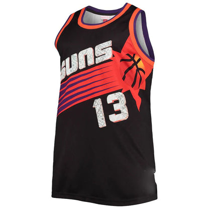 P.Suns #13 Steve Nash Mitchell & Ness Big & Tall 1996-97 75th Anniversary Diamond Swingman Jersey Black Stitched American Basketball Jersey - Main View