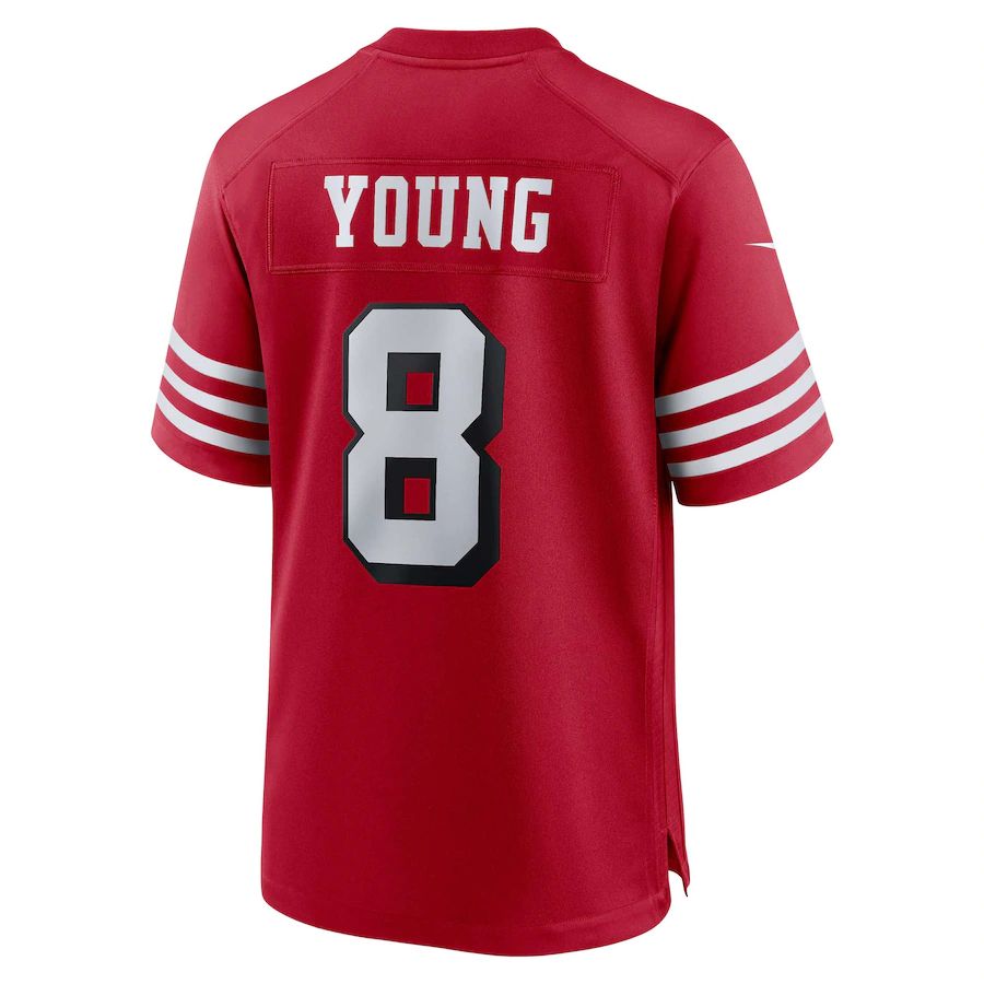 SF.49ers #8 Steve Young Retired Alternate Game Jersey Scarlet Stitched American Football Jerseys - Main View