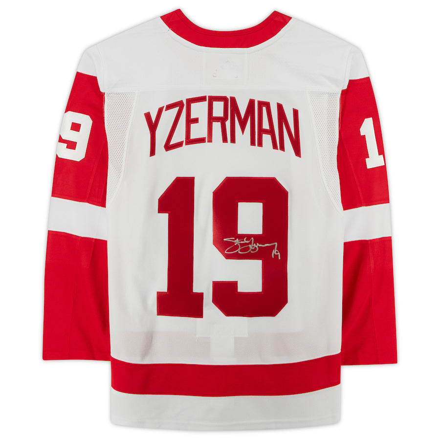 D.Red Wings #19 Steve Yzerman Fanatics Authentic Autographed White Stitched American Hockey Jerseys - Main View