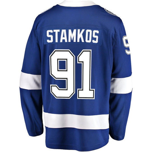 TB.Lightning #91 Steven Stamkos Fanatics Branded Breakaway Player Jersey Blue Stitched American Hockey Jerseys - Main View